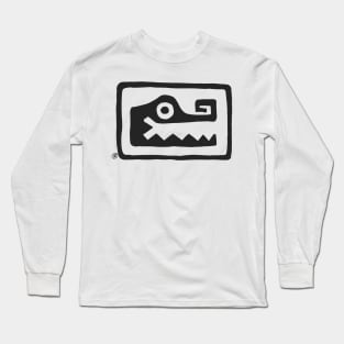 Mayan crocodile looking at you smiling. Long Sleeve T-Shirt